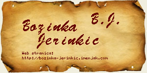 Božinka Jerinkić vizit kartica